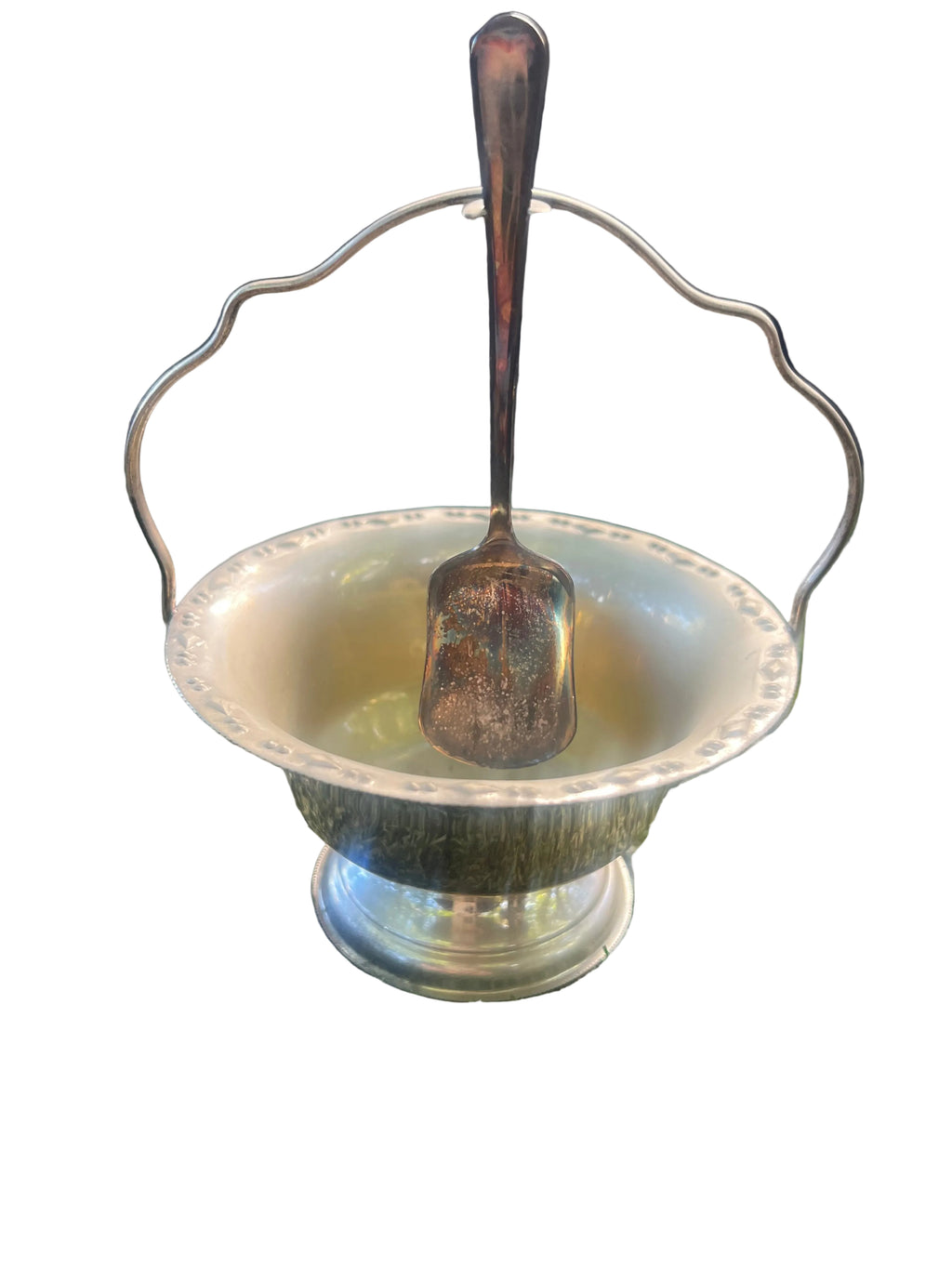 Vintage Silverplate Sugar Basket Pair — Plate-Craft EPNS & Embossed Bon Bon Dish — Glass Liners & Spoons Included — Australian c.1940s–1950s