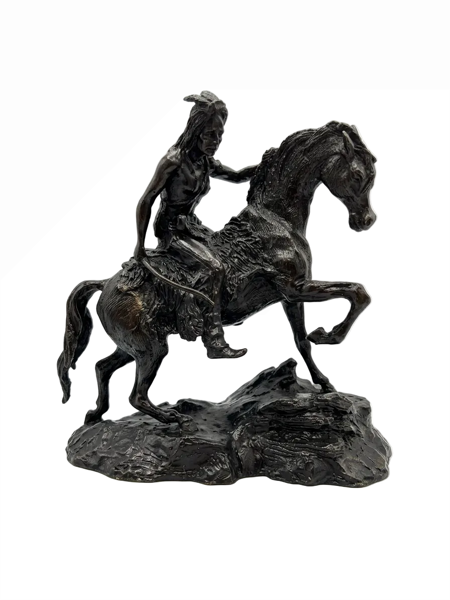 "The Scalp" – Frederic Remington Inspired Western Bronze Sculpture (Mini)