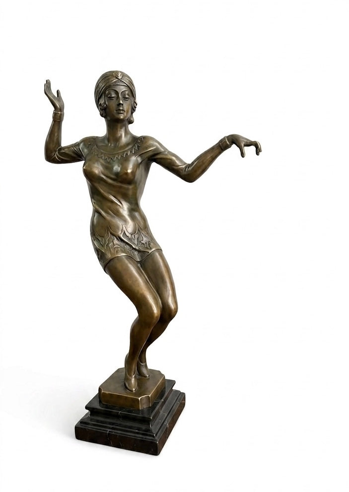 Exquisite Art Déco Bronze Tänzerin "Dourga" - Nach Demetre Chiparus