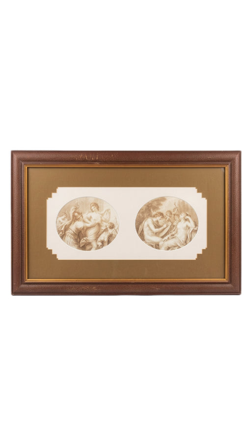 Francesco Bartolozzi Neoclassical Stipple Engravings - Allegory of Nature & Architecture (Pair)