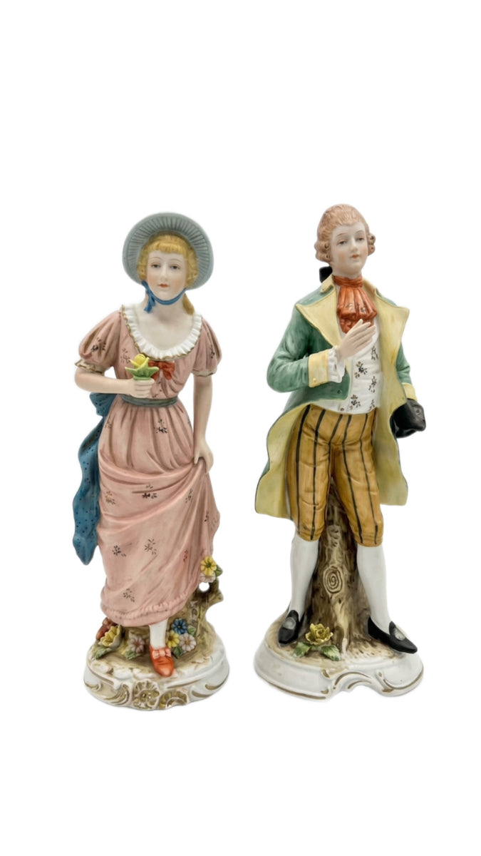 Vintage Andrea by Sadek Porcelain Victorian Couple Figurine Set