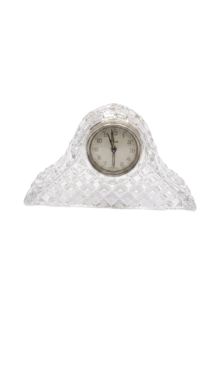 Vintage Brilliant-Cut Lead Crystal Mantel Clock