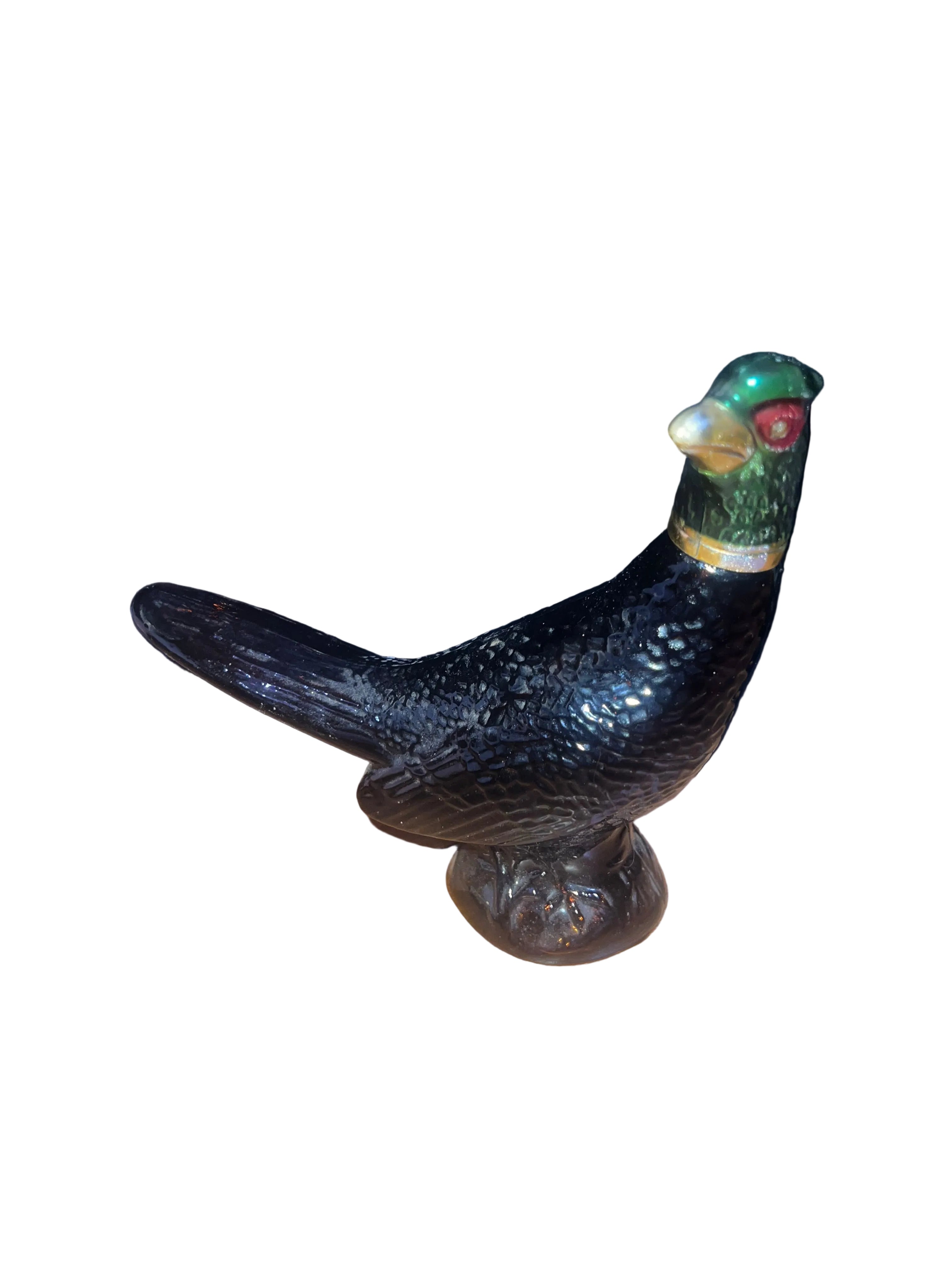 Vintage 1970s Avon Pheasant Decanter - Glass Bird Aftershave Bottle