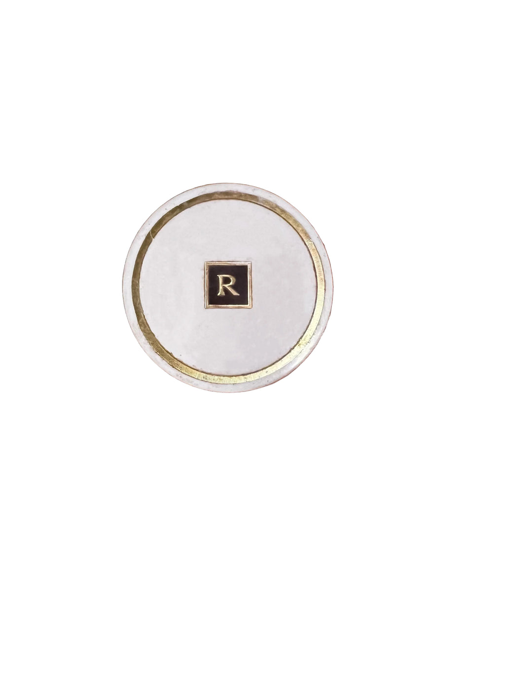 Vintage 1950s Revlon "Love Pat" White Enamel & Gold Powder Compact