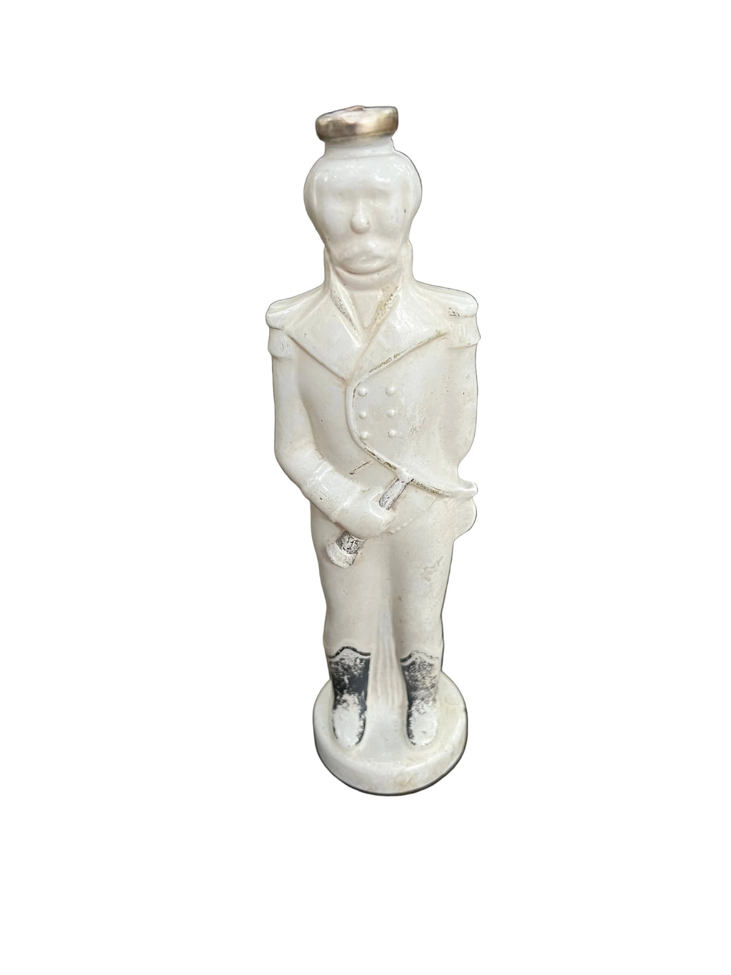 Title: Vintage Napoleon Bonaparte Ceramic Decanter | White Glazed Figurine | Military Collectible