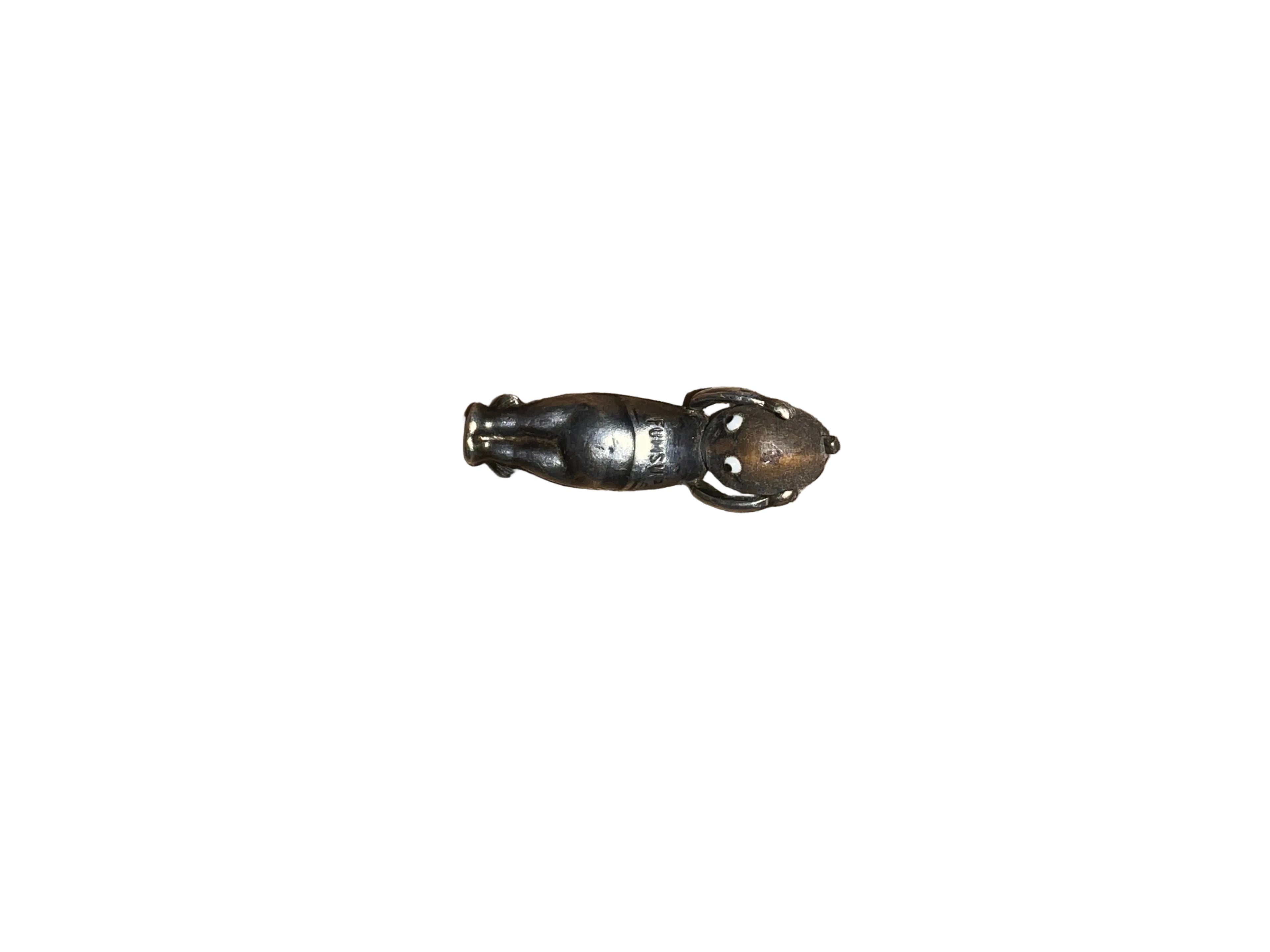 WWI Silver Fumsup Good Luck Charm with Original Carry Tube | Soldier’s Talisman | c.1914–1918