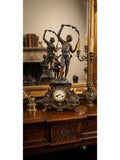 Rare French Belle Époque Figural Mantel Clock - Two Children with Flower Garland