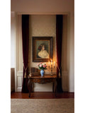 Antique Victorian Oil Portrait - Romantic Young Woman with Red Rose