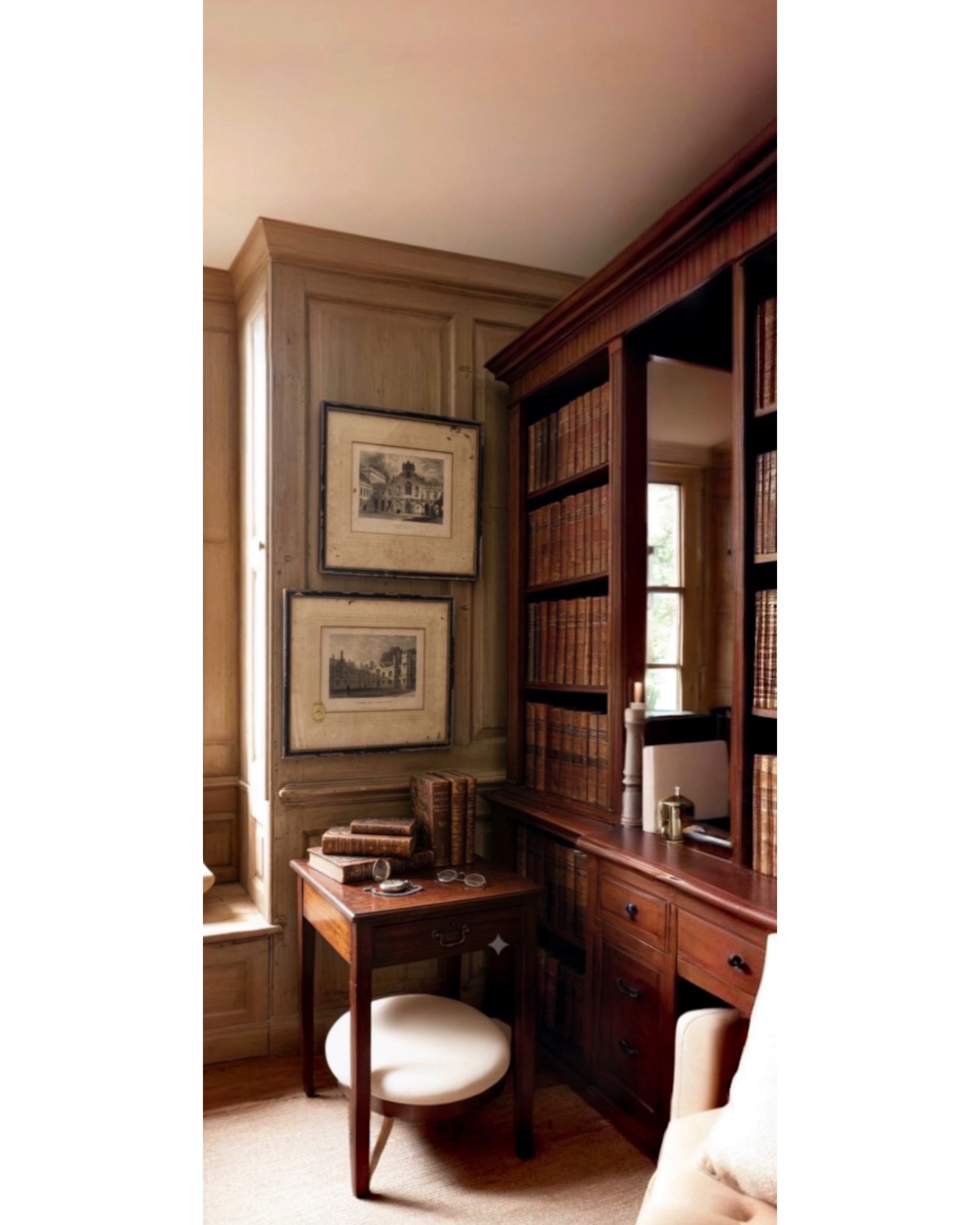 Pair Antique 19th Century Oxford College Steel Engravings | St Peter’s College | Original Frames