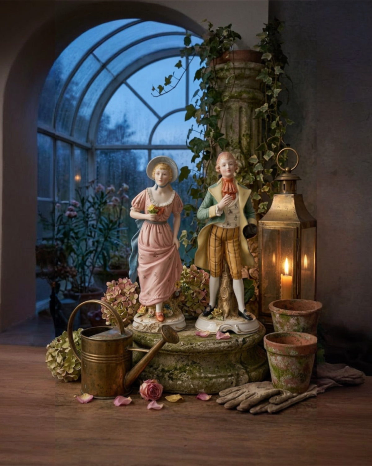 Vintage Andrea by Sadek Porzellan viktorianisches Pärchen Figurenset