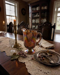 Vintage Marigold Carnival Glass Pitcher — Grape & Leaf Pattern
