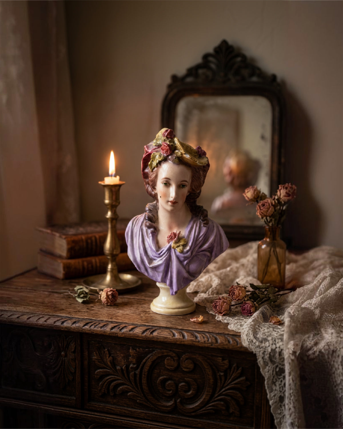28cm Hand-Painted Lady Bust – The Perfect Accent Piece