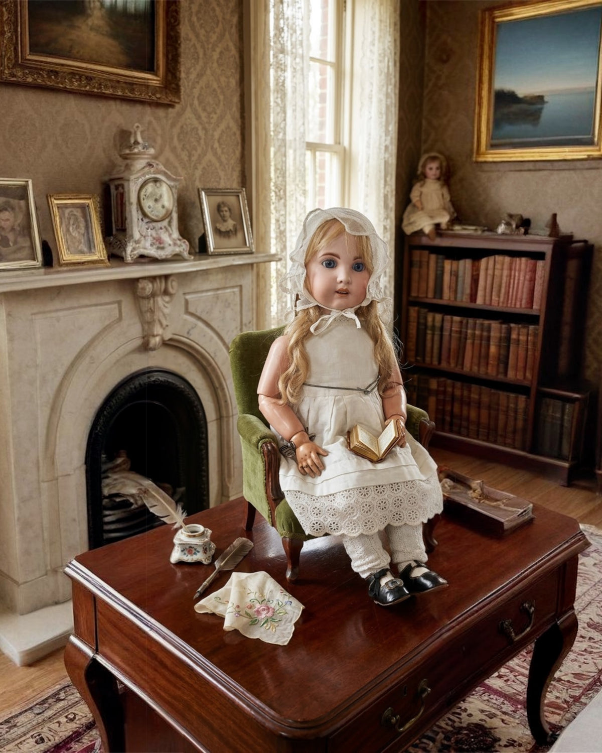 French Mechanical Automaton Doll – Jumeau / SFBJ – Roullet & Decamps Wind‑Up – Marked 1907 / 10