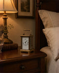 Antique 12cm French Brass Carriage Clock – Bevelled Glass