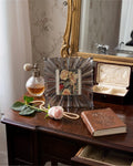 Vintage Mikasa Monarch Square Fluted Crystal Picture Frame with Rose Fairy Print