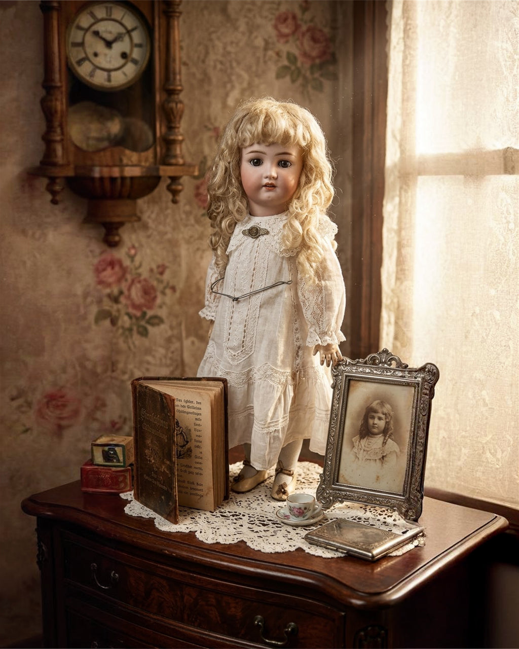 Véritable poupée allemande en biscuit – Kämmer & Reinhardt KR 101 / 14 – Poupée enfant antique