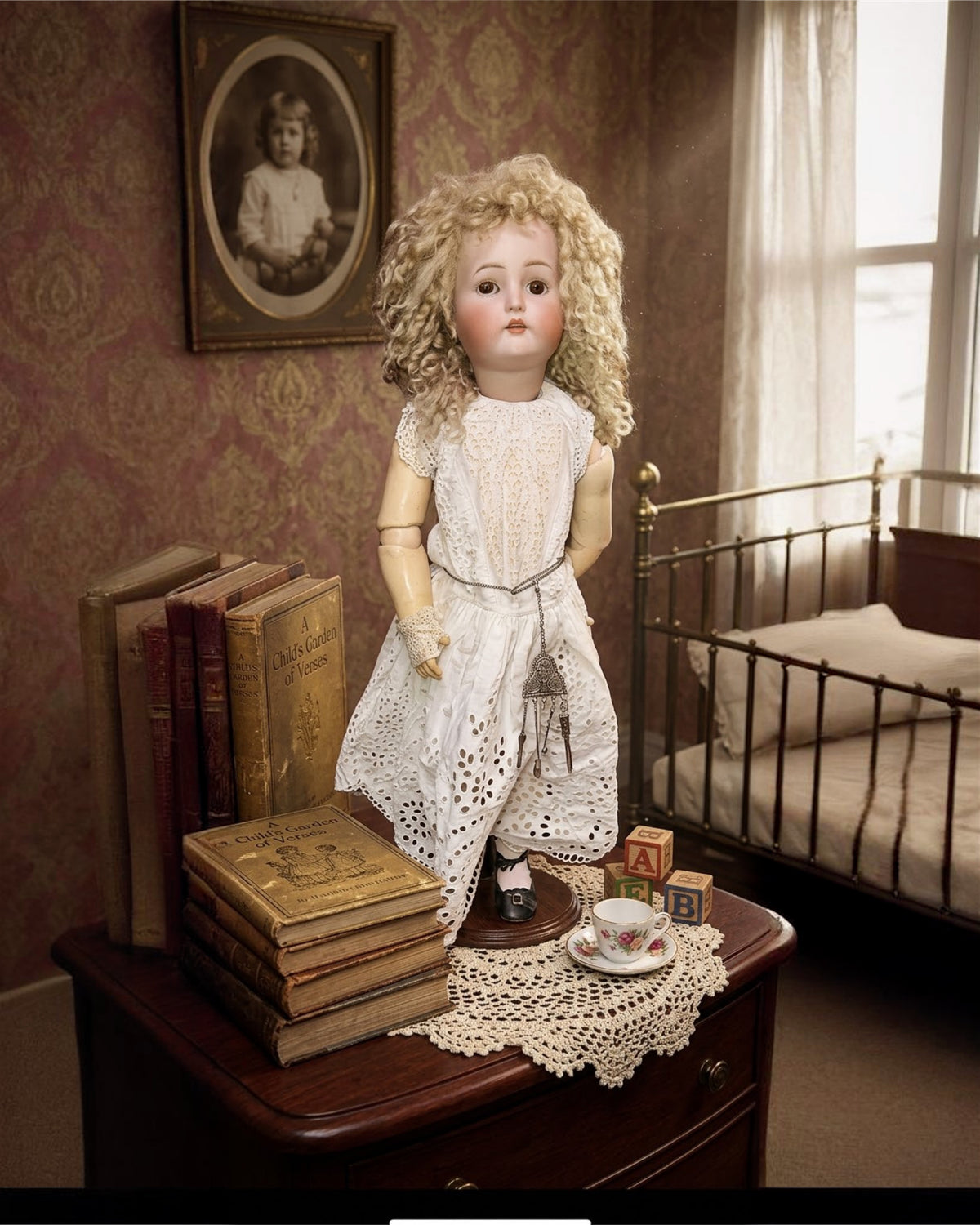 Authentische deutsche Biskuitpuppe – Heinrich Handwerck / Simon & Halbig – Antike 30 cm Bébé
